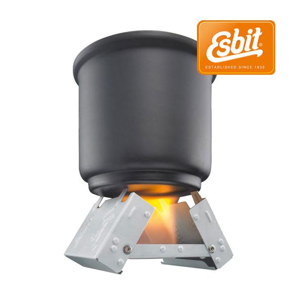 コンロはスタンダードと同じ物です。現在、ドイツ軍、スイス軍に採用され各兵士に配られています。サイズ：収納時10ｘ7.7ｘ2.3cm重量：85ｇ（固形燃料を除く）品番：ES21920000固形燃料ミリタリー付（14g×6tab）※パッケージは...