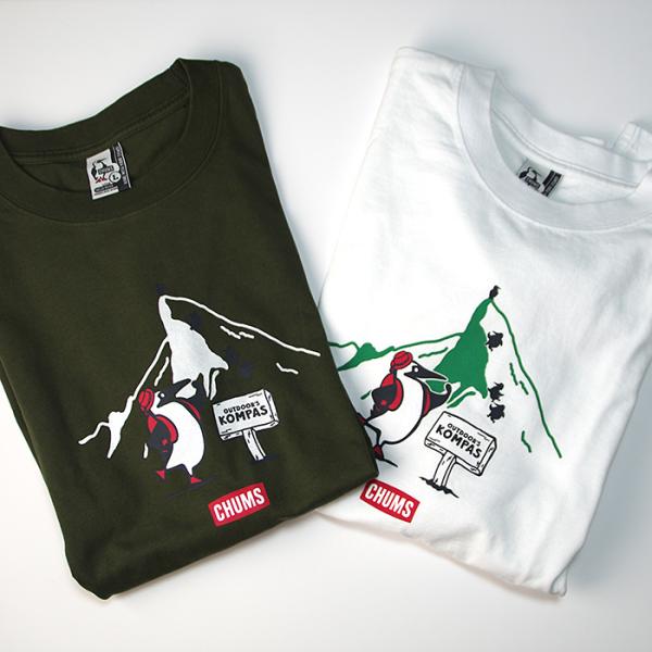 チャムス KOMPAS40周年記念 チャムスコラボTシャツ 「石鎚山」CH01-2811  メンズ/男性用 Tシャツ OUTDOOR'S KOMPAS 40th T-Shirt