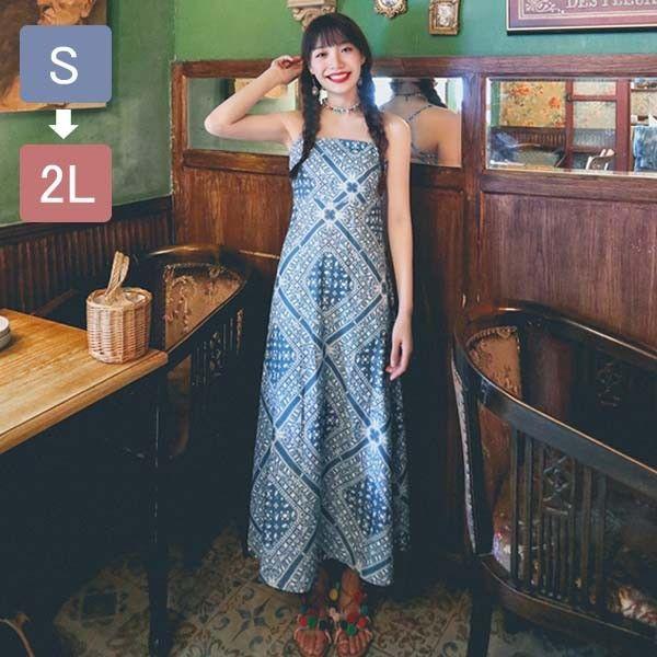 リゾートワンピース マキシ丈 ハワイ ワンピース 花柄 Vネック