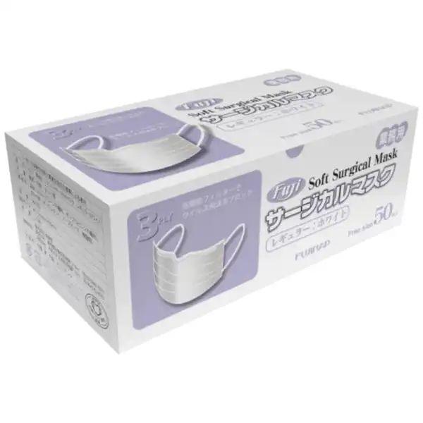 フジ ソフトサージカルマスク 3PLY レギュラー ホワイト 50枚入