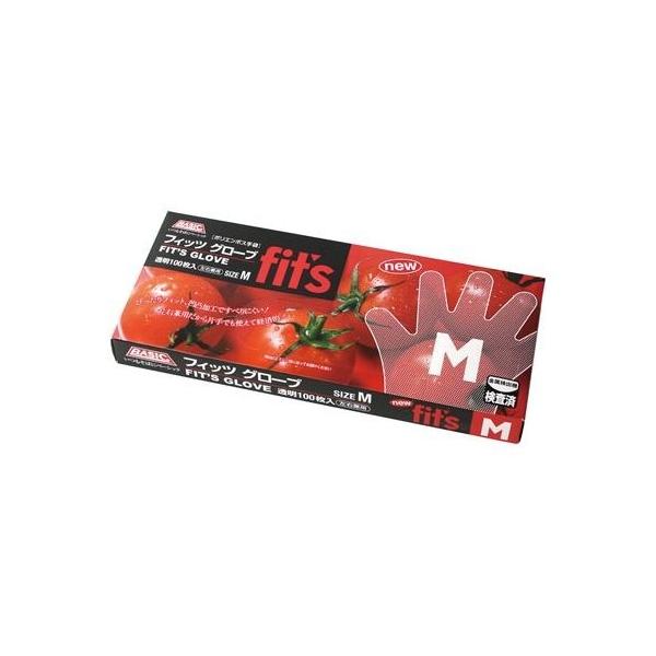 BASIC NEW FIT'S グローブ M クリア 1箱100枚入 使い捨てポリ手袋 : 今