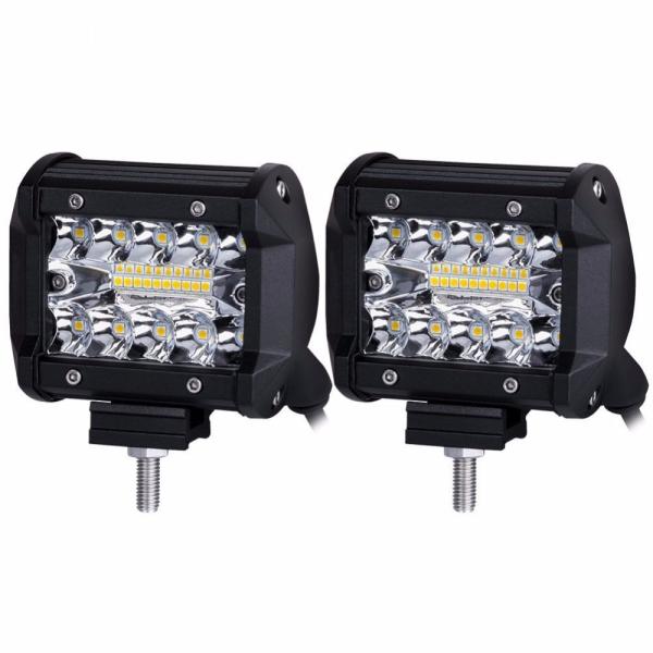 LED ワークライト 2個セット 120W 防水投光器 作業灯 補助灯 前照灯＆バックランプ フォグランプ対応 トラック・ダンプ・4WD用 12V/24V兼用 スポット照明