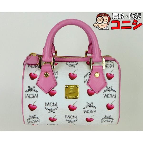 神戸の質屋】【MCM/エムシーエム】 ミニボストンバッグ ヴィセトス 白