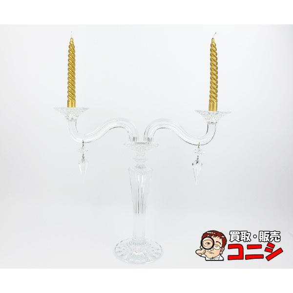 【神戸の質屋】【Baccarat/バカラ】ミルニュイ キャンドルスタンド キャンドルホルダー シャビーシック キャンドル付き【送料無料】f1306b