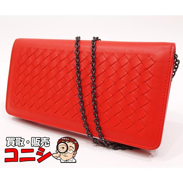 ボッテガヴェネタ オールレザーイントレチャート財布 専用チェーン