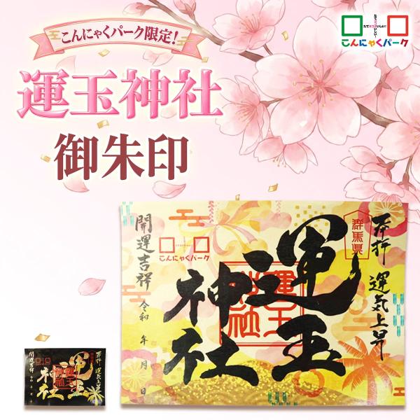 15日限定P+4％★こんにゃくパーク限定 運玉神社 御朱印 シールタイプ 特大サイズ オンライン授与 シール ステッカー 群馬県 【メール便】