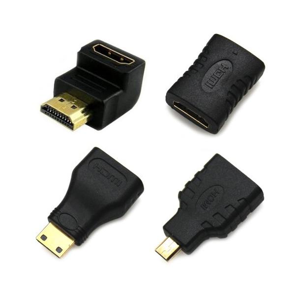 Kondolen 全部に対応 HDMI 接続 変換 ４つセット mini HDMI ＆ micro HDMI 90°