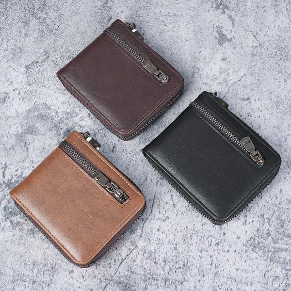 二つ折り財布 メンズ PU レザー 多カードポケット 小銭入れ ファスナー シンプル ビジネス 大容量 コンパクト 薄型 通勤 カジュアル プレゼント 爆買