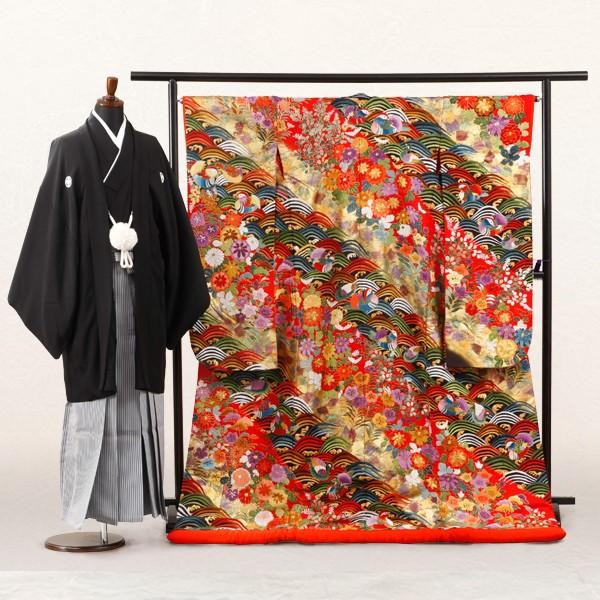 色打掛 紋付レンタルフルセット 青海波に鴛鴦 Re Iro 211 色打