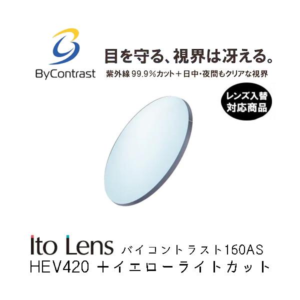 レンズ名： バイコントラスト ByContrast種類： 非球面レンズ 屈折率： 1.60縁なし 特徴： CSコート HEV420 ＋イエローライトカット特定の波長をカットする特殊染料をレンズに練り込むことで、目に有害な紫外線をほぼ100％...