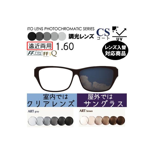 メーカー：イトーレンズレンズ名：FF-iQ60(バランス型)/FFitec60（ワイド型））屈折率：1.60設計：内面累進設計累進帯：11ｍｍ・13ｍｍ・15ｍｍコート：標準CSコート（撥水+ハードマルチコート）UVカット：標準仕様各種、お...