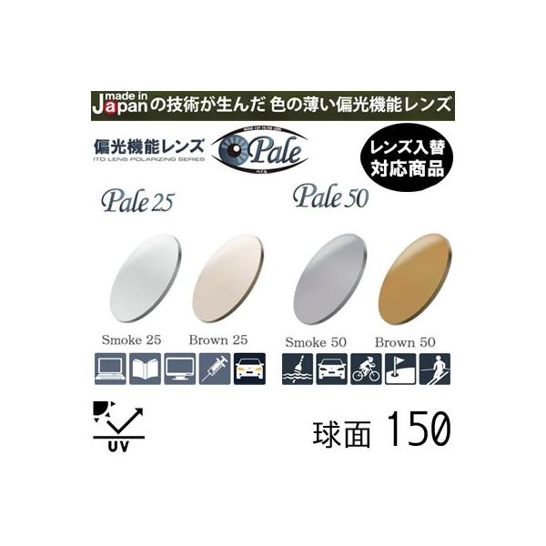 ■メーカー：ITOレンズ■レンズ名：偏光機能レンズ ペイル ■レンズカラー：スモーク　ブラウン■屈折率：１．5０ 球面設計■標準コート：無しメイド・イン・ジャパンの技術が生んだ低濃度の偏光フィルターを使用。サングラスとしてだけではなく、様々...