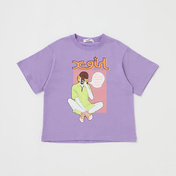 X-girl Stages エックスガール ステージス ガールモチーフ半袖Tシャツ 