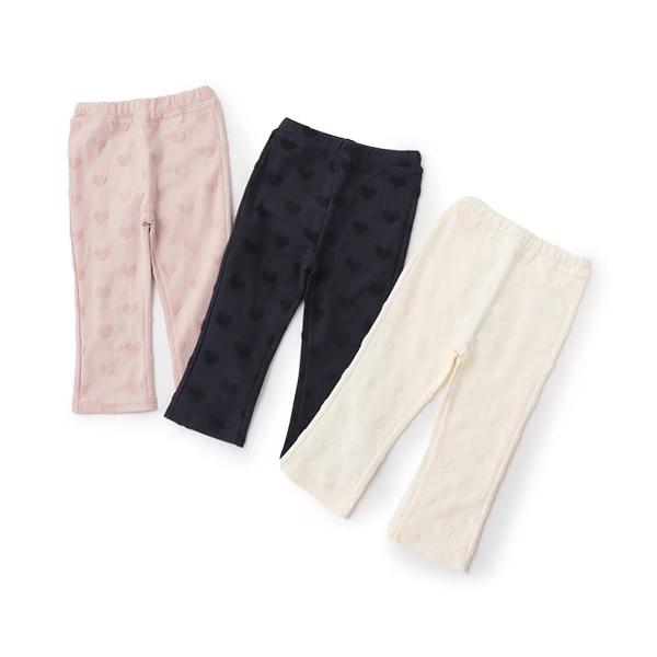 petit main プティマイン ハートジャガードフレアパンツ 長ズボン 80