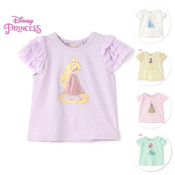 petit main プティマイン Disney プリンセス 袖チュールグラフィックT