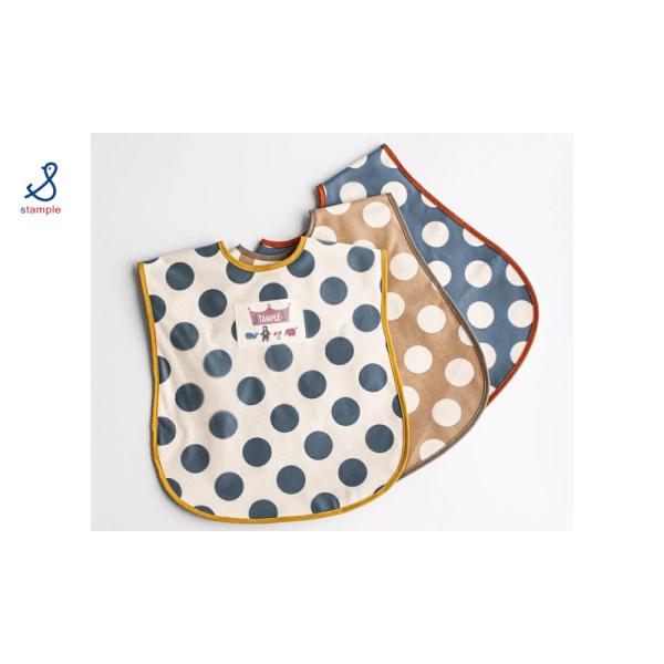 定価：1,300円(税別)ブランド：スタンプル　stample表地：EMMA樹脂裏地：綿100%パイピング：ポリエステル65%  綿35%【日本製】キャンバス地の風合いを残したナチュラルな雰囲気のお食事スタイです。柔らかで手触りの良いEMM...