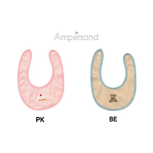 定価　500円(税別)ブランド：ampersandサイズ：70cm〜90cm【素材】〈PK〉表地　綿77%、ポリエステル23%裏地・刺しゅう糸　ポリエステル100%パイピング　綿100%〈BE〉表地・裏地　ポリエステル100%パイピング　綿...
