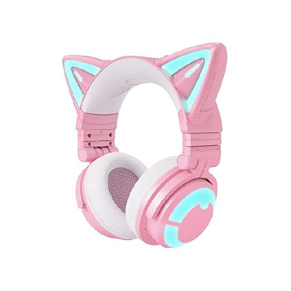 yowu 猫耳　ヘッドフォン YOWU RGB 猫耳ヘッドホン 3G ワイヤレス 5.0 折りたたみ式