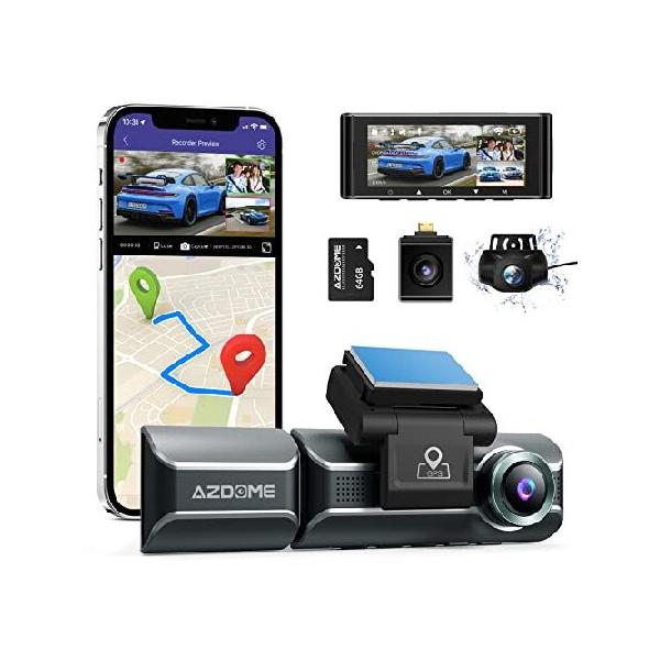 AZDOME M550 Dash Cam 3 Channel, Built in WiFi GPS, With 64GB AZDOME M550 Dash Cam 3 Channel, Built in WiFi GPS, With 64GB
