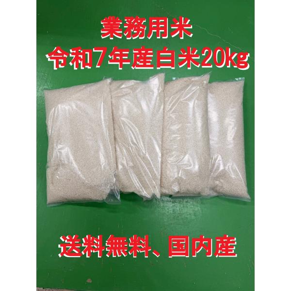 業務用白米20kg（5kg×4袋）お米　最安値　送料無料　令和7年産　新潟県産地直送　国内産　注文後精米発送　生活応援米