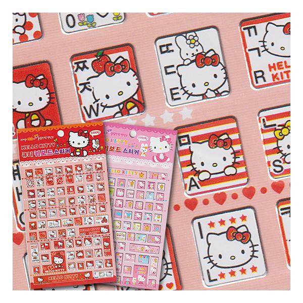 ハローキティ　キューティー　ハングル　キーボード　シール　 韓国語 Hello Kitty かわいい ステッカー