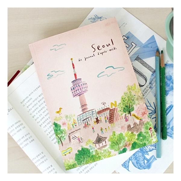 韓国　ソウル　水彩画　トラベルノート [文具][文房具][旅行][思い出][お土産][プレゼント][ランドマーク]
