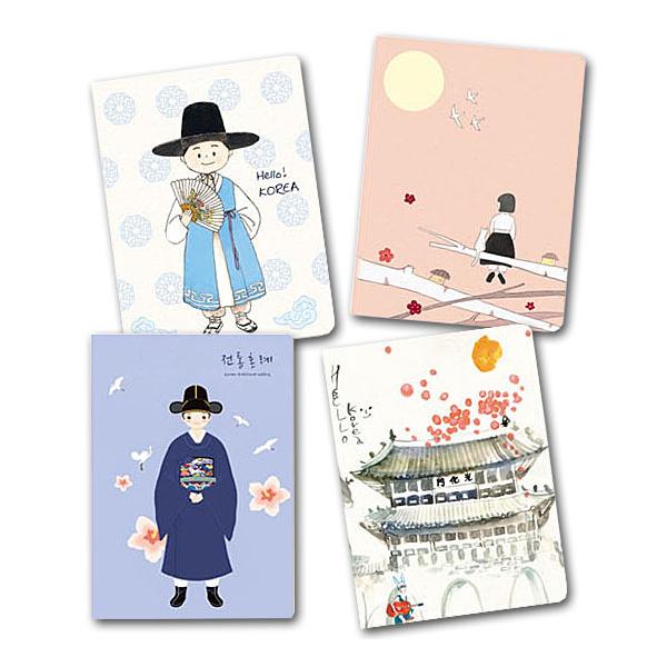 アイラブコリア ステッチ ミニノート メモ メモ帳 韓国 伝統 かわいい