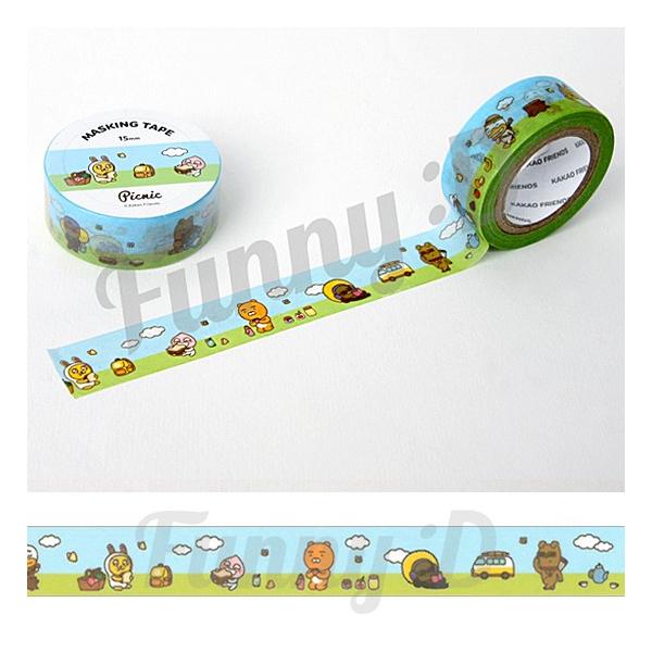 海外 韓国 作家 マスキングテープ PET素材 15本セット 新品 韓国文具】カカオフレンズ マスキングテープ（ピクニック） : 韓国情報