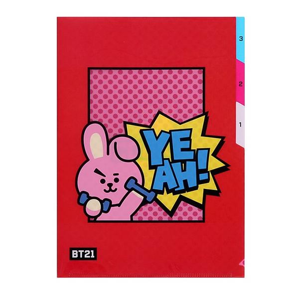 BT21 3ポケット インデックスファイル 韓国 房具 かわいい 防弾