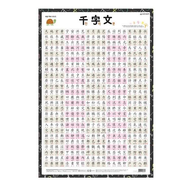 韓国語 ラミネートポスター 千字文（漢字表）[ハングル][学習][教材