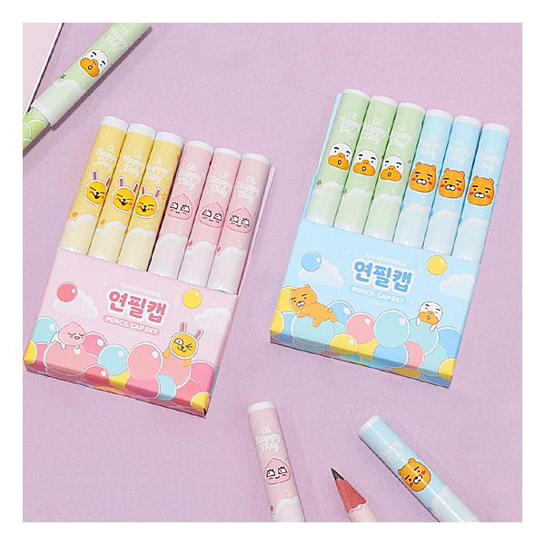 カカオフレンズ Happy Day 6P 鉛筆キャップ セット [韓国文具][文房具