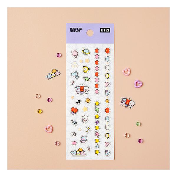 BT21 minini デコ ライン ステッカー 韓国 文房具 シール かわいい