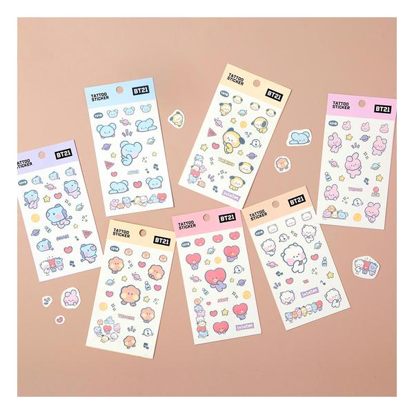BT21 minini カラー タトゥー ステッカー 韓国 シール かわいい