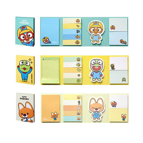 ぽろろさん専用 ポロロ 4段 付箋セット ふせん PORORO 韓国 公式 かわいい : 韓国情報