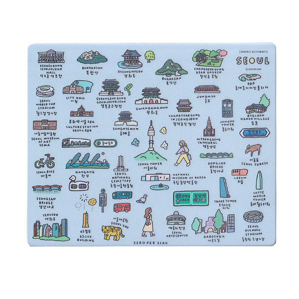 ソウル ランドマーク マウスパッド ハングル 韓国語 お土産 かわいい