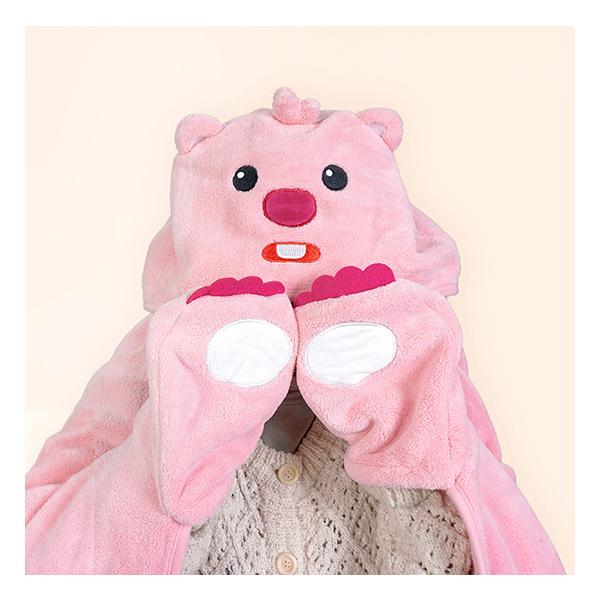 韓国の人気キャラクター「ジャンマンルピー」の毛布です。肩掛け、ひざ掛けに！手袋が付いていて、肩に掛けて手袋に手を入れると手も温かい！フードやしっぽなども付いていて、着ぐるみみたいで可愛い！肩に掛けたり、腰に巻くとき留めるのに便利な3つのスナ...