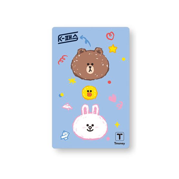 ラインフレンズ　K-PASS　Tmoney　カード　韓国交通カード LINE FRIENDS 公式 ティーマネー かわいい