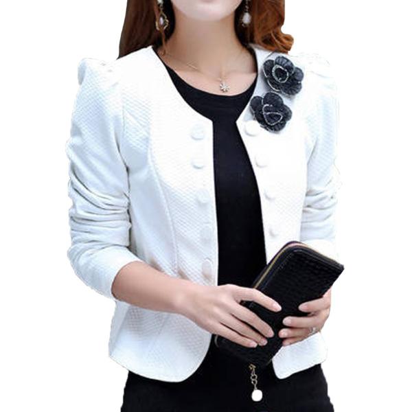 15 春 ショート ジャケット ボレロ 白 黒 レディース コサージュ リボン 韓国 通勤 Ol 服 パーティー 大きい サイズ パフスリーブ ブラック 2xl Buyee Servicio De Proxy Japones Buyee Compra En Japon