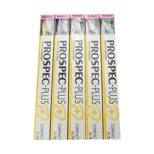 GC プロスペック 歯ブラシプラス コンパクトスリム Mふつう ×5本セット