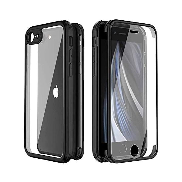 iPhone SE 第3世代 iPhone7/ 8 ケース 360°全面保護 米軍MIL規格 耐衝撃、軽量 ワイヤレス充電 指紋認証、対応クリーリアな 前後両面強化ガラス＋TP