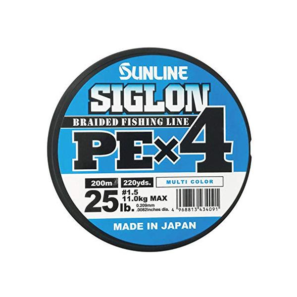 サンラインSUNLINE ライン シグロン PEx4 200m 5色 1.5号 25LB J