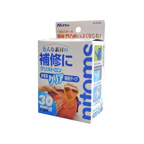 ニトムズ クリストロン 多用途クリア補修テープ クリア 透明 目立たない 簡単修理 強力防水 幅30mm×長さ2m ヘラ付 1巻入 M5356