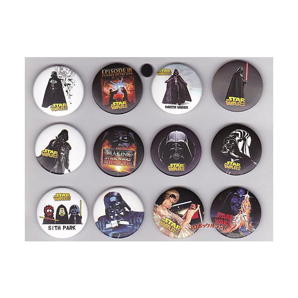 【９月末で閉店】缶バッチ１２個セット（No50・スターウォーズ）
