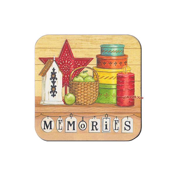 USA製のカントリーデザインのコースターです。明るいパステルカラーのようなデザインからシックな色合いまで20種類以上を販売しています。表面はラミネート加工がしてありますので水や熱にも強いです。サイズ（約）：9.5cm角ｘ厚0.3cm／アメリ...