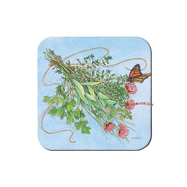 USA製のカントリーデザインのコースターです。明るいパステルカラーのようなデザインからシックな色合いまで20種類以上を販売しています。表面はラミネート加工がしてありますので水や熱にも強いです。サイズ（約）：9.5cm角ｘ厚0.3cm／アメリ...