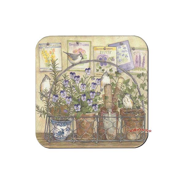 USA製のカントリーデザインのコースターです。明るいパステルカラーのようなデザインからシックな色合いまで50種類以上を販売しています。表面はラミネート加工がしてありますので水や熱にも強いです。サイズ（約）：9.5cm角ｘ厚0.3cm／アメリ...