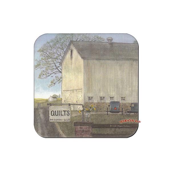 USA製のカントリーデザインのコースターです。明るいパステルカラーのようなデザインからシックな色合いまで50種類以上を販売しています。表面はラミネート加工がしてありますので水や熱にも強いです。サイズ（約）：9.5cm角ｘ厚0.3cm／アメリ...