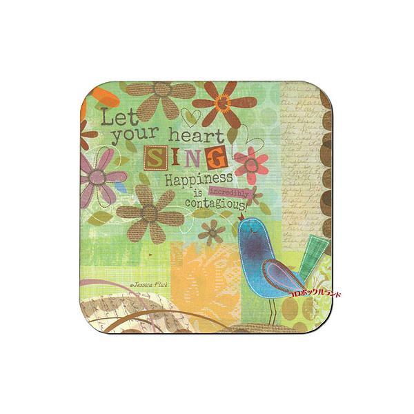 USA製のカントリーデザインのコースターです。明るいパステルカラーのようなデザインからシックな色合いまで50種類以上を販売しています。表面はラミネート加工がしてありますので水や熱にも強いです。サイズ（約）：9.5cm角ｘ厚0.3cm／アメリ...