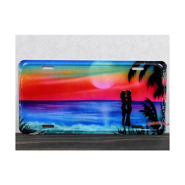 USA製のナンバープレートサイズのデザインプレートです。カラフルポップなデザインからアートなものまで200種類以上を販売しています。プレートにはフラットなものと凸凹したエンボス加工の２種類があります。余白のあるプレートは愛車のナンバーやお好...