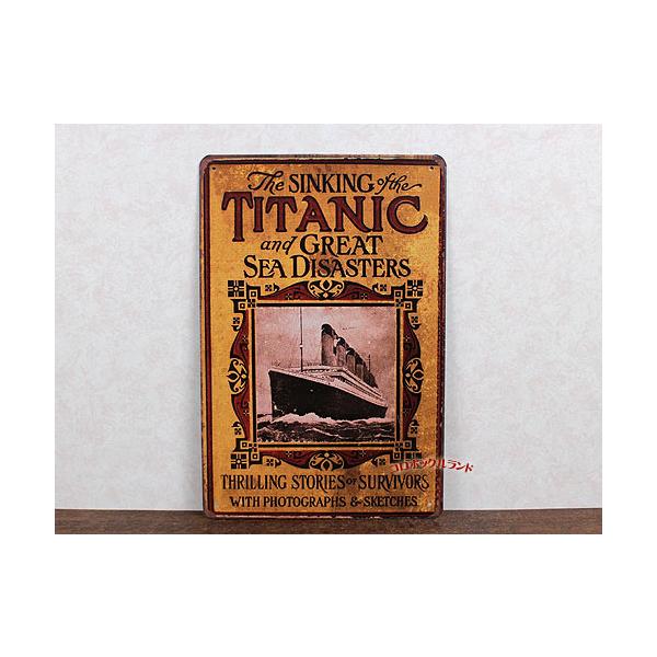 アンティークデザインのブリキ看板です。（新品）サビたように見える部分もプリントデザインです。ルート66やフラッグ、バイク・車など20種類以上のデザインを販売しています。サイズ（約）：30cmｘ20cm（A4サイズ）／中国製デザイン：TITA...